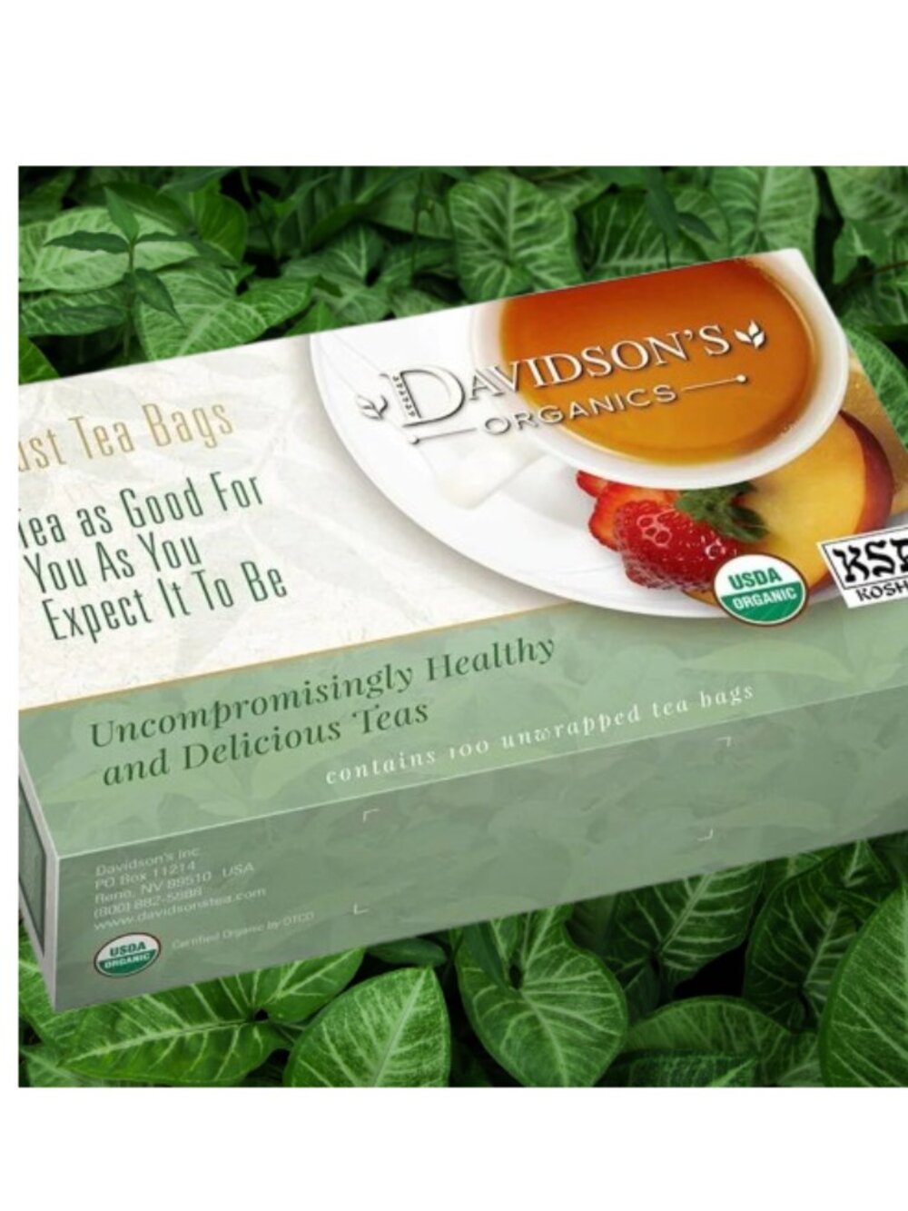 Davidson's Organics Tea Guayusa Energy Kosher Tea Bags, 100 Count